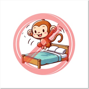 No Jumping On The Bed Monkey Posters and Art